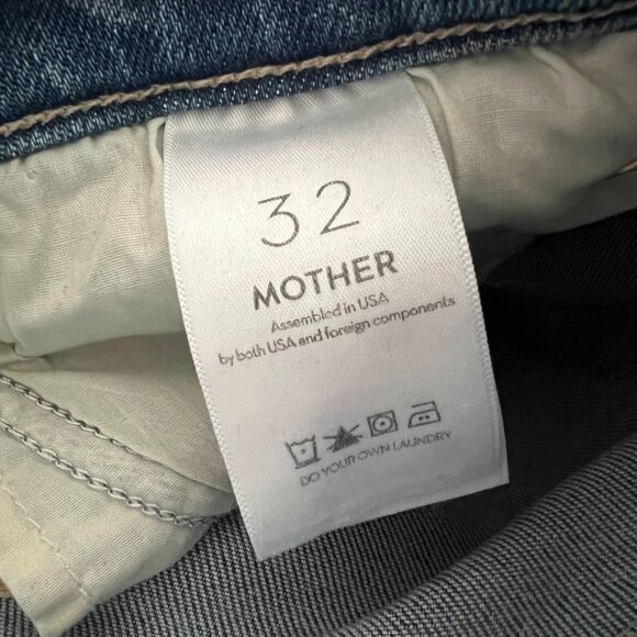MOTHER The Mid Rise Dazzler Ankle Fray Jeans Riding The Cliffside Women Size 32 - Picture 10 of 11